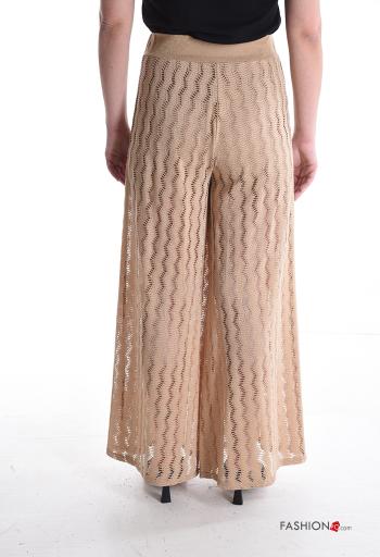Pantalone lurex wide leg Fantasia ricamata con fodera con elastico - ph 2