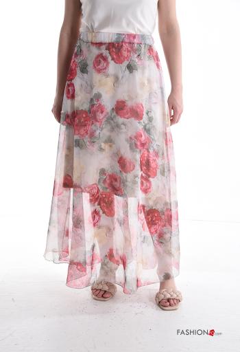 Falda gasa Estampado Floral con forro con elástico - ph 1