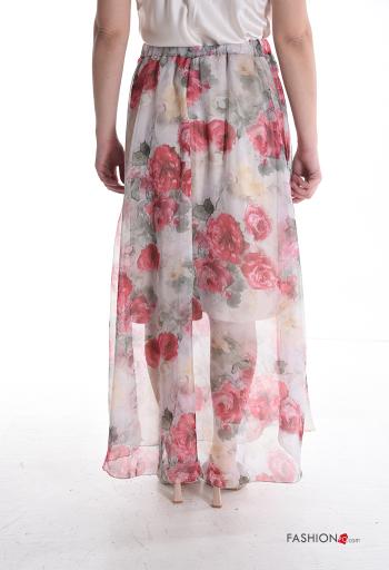 Falda gasa Estampado Floral con forro con elástico - ph 2
