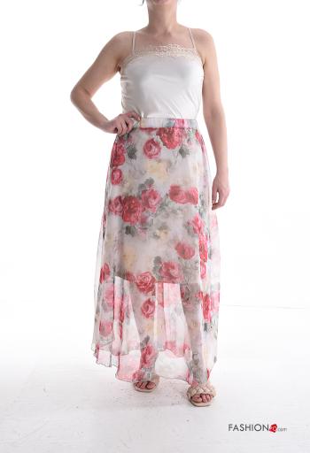 Falda gasa Estampado Floral con forro con elástico - ph 5