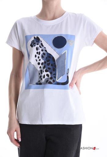T-shirt in Cotone maniche corte girocollo Fantasia stampata - ph 1