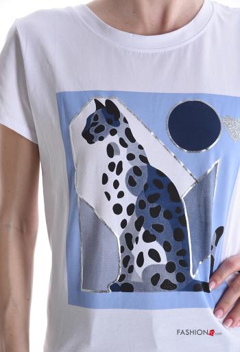 T-shirt in Cotone maniche corte girocollo Fantasia stampata - ph 4