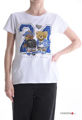 T-shirt in Cotone maniche corte girocollo Fantasia stampata - ph 1