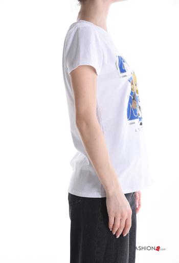 T-shirt in Cotone maniche corte girocollo Fantasia stampata - ph 3