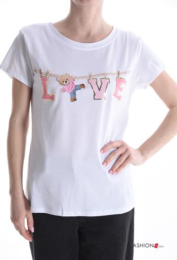 T-shirt in Cotone maniche corte girocollo Fantasia stampata - ph 1