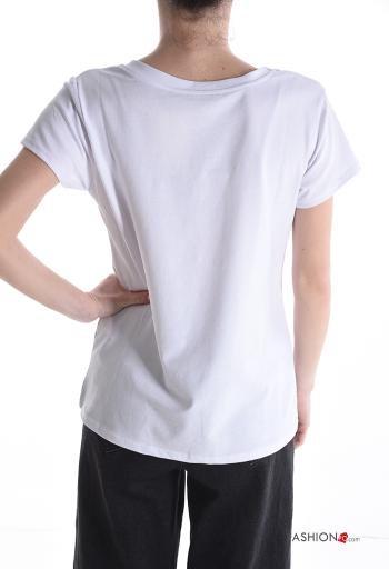 T-shirt in Cotone maniche corte girocollo Fantasia stampata - ph 2