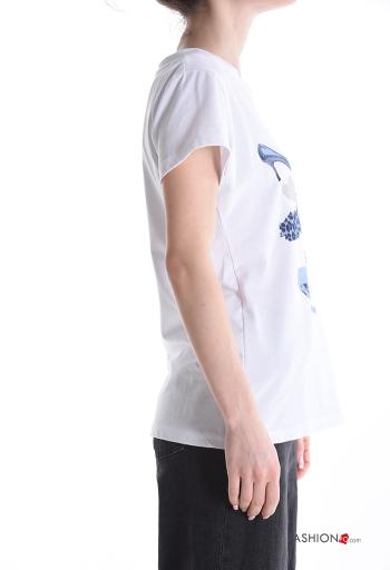Patterned short sleeve crew neck Cotton T-shirt - ph 3