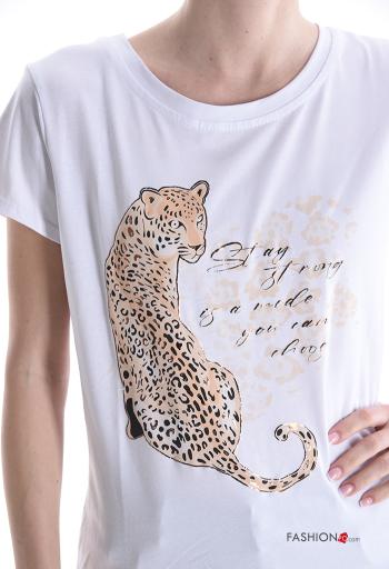 T-shirt in Cotone maniche corte girocollo Fantasia stampata - ph 4