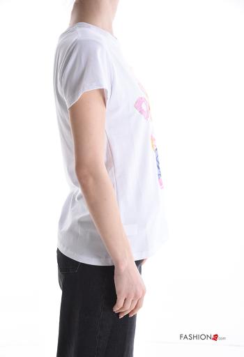 Patterned short sleeve crew neck Cotton T-shirt - ph 3