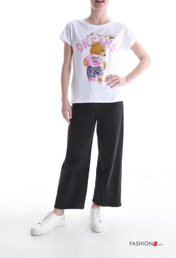 Patterned short sleeve crew neck Cotton T-shirt - ph 5