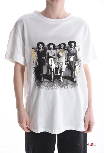 T-shirt in Cotone maniche corte girocollo Fantasia stampata - ph 1