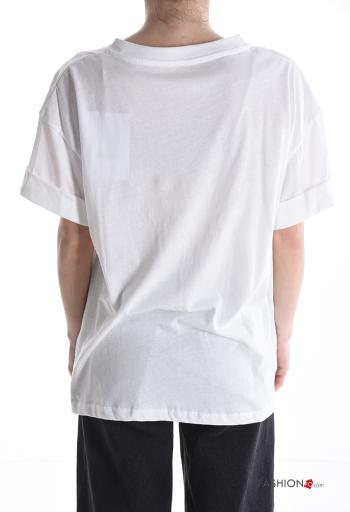 T-shirt in Cotone maniche corte girocollo Fantasia stampata - ph 2