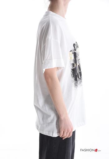 T-shirt in Cotone maniche corte girocollo Fantasia stampata - ph 3
