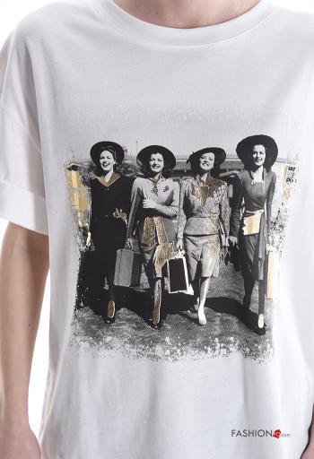 T-shirt in Cotone maniche corte girocollo Fantasia stampata - ph 4