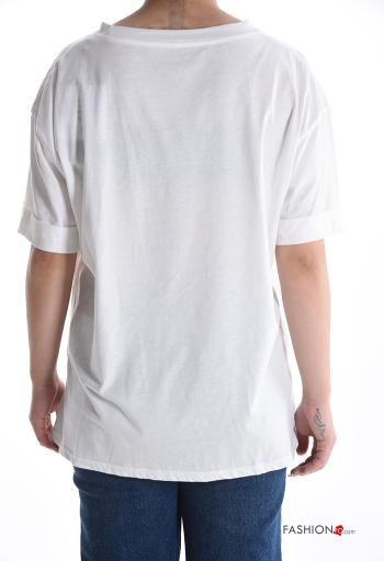 T-shirt in Cotone maniche corte girocollo Fantasia stampata - ph 2