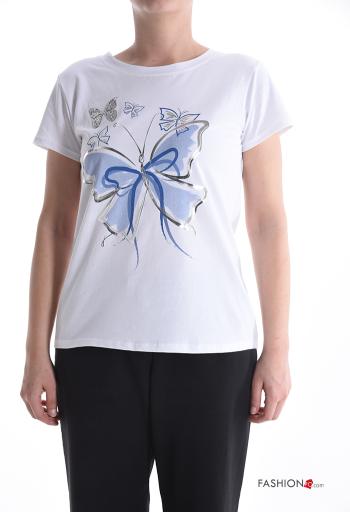 T-shirt in Cotone maniche corte girocollo Fantasia stampata - ph 1
