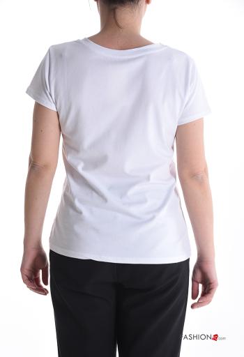 T-shirt in Cotone maniche corte girocollo Fantasia stampata - ph 2