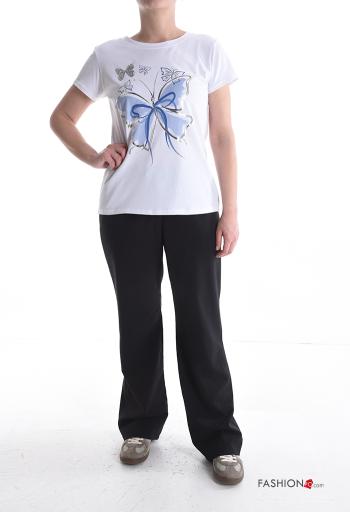 T-shirt in Cotone maniche corte girocollo Fantasia stampata - ph 5
