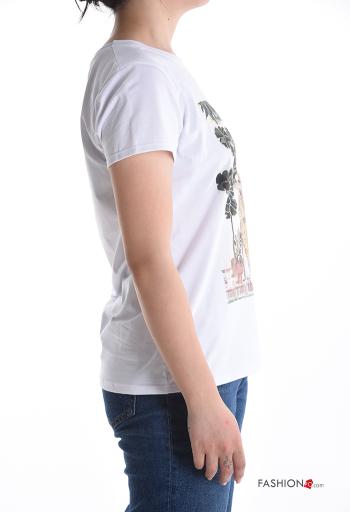 T-shirt in Cotone maniche corte girocollo Fantasia stampata - ph 3