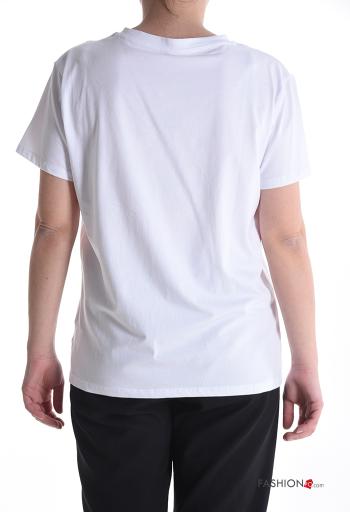 T-shirt em Algodão manga curta gola redonda Padrão Estampado - ph 2
