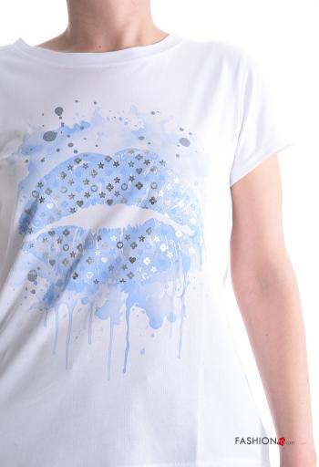 T-shirt in Cotone maniche corte girocollo Fantasia stampata - ph 4