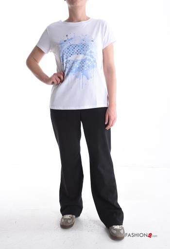 T-shirt in Cotone maniche corte girocollo Fantasia stampata - ph 5