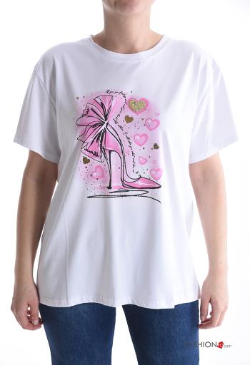 T-shirt in Cotone maniche corte girocollo Fantasia stampata - ph 1