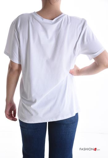 T-shirt in Cotone maniche corte girocollo Fantasia stampata - ph 2