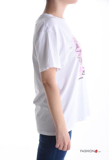 T-shirt in Cotone maniche corte girocollo Fantasia stampata - ph 3
