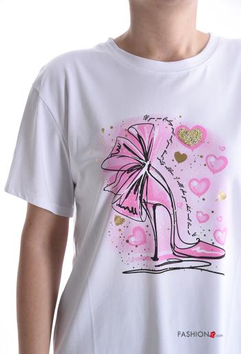 T-shirt in Cotone maniche corte girocollo Fantasia stampata - ph 4