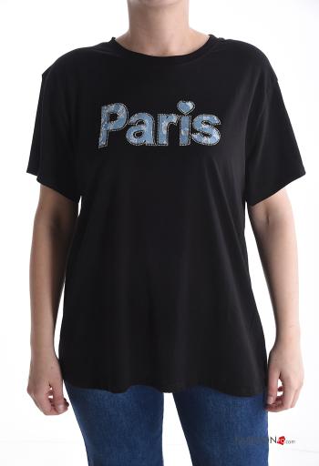 Lettering print short sleeve crew neck Cotton T-shirt - ph 1