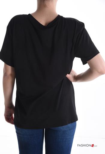 Lettering print short sleeve crew neck Cotton T-shirt - ph 2