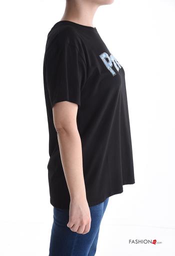 Lettering print short sleeve crew neck Cotton T-shirt - ph 3