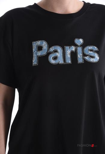 Lettering print short sleeve crew neck Cotton T-shirt - ph 4