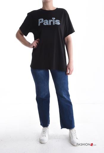 Lettering print short sleeve crew neck Cotton T-shirt - ph 5