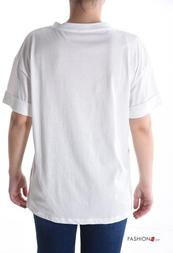 T-shirt in Cotone maniche corte girocollo Fantasia stampata - ph 2
