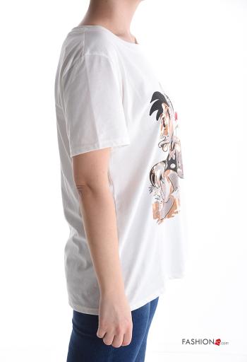 Patterned short sleeve crew neck Cotton T-shirt - ph 3