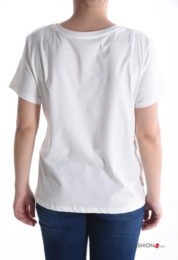 T-shirt em Algodão manga curta gola redonda Padrão Estampado - ph 2