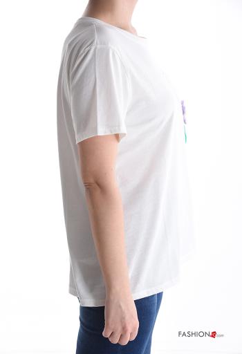 Embroidered short sleeve crew neck Cotton T-shirt - ph 3