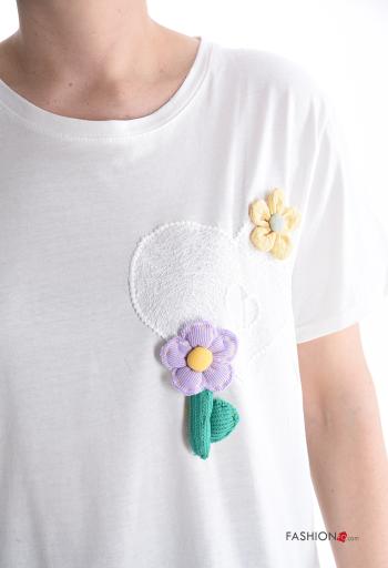 Embroidered short sleeve crew neck Cotton T-shirt - ph 4