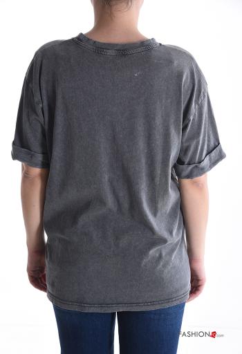 T-shirt in Cotone maniche corte girocollo Fantasia stampata - ph 2