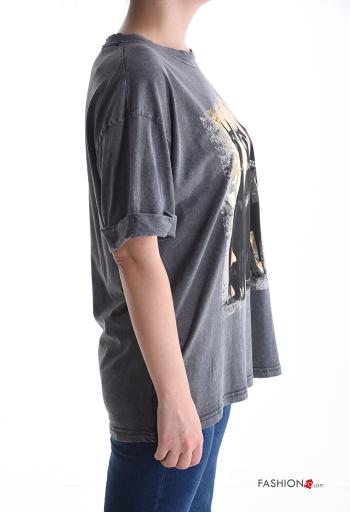 T-shirt in Cotone maniche corte girocollo Fantasia stampata - ph 3