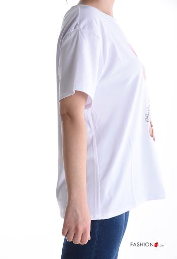 T-shirt in Cotone maniche corte girocollo Fantasia stampata - ph 3