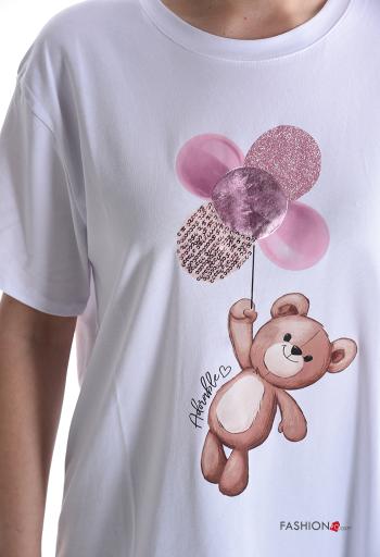 T-shirt in Cotone maniche corte girocollo Fantasia stampata - ph 4