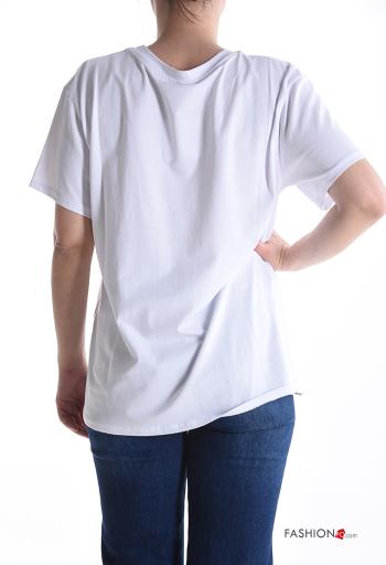 Patterned short sleeve crew neck Cotton T-shirt - ph 2