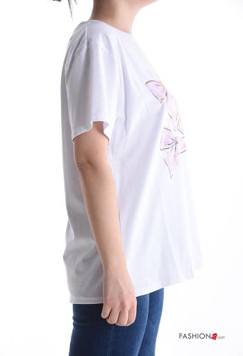 Patterned short sleeve crew neck Cotton T-shirt - ph 3