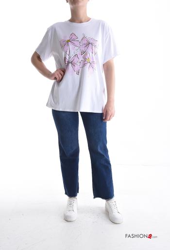 Patterned short sleeve crew neck Cotton T-shirt - ph 5
