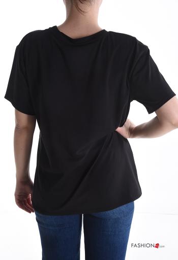 T-shirt em Algodão manga curta gola redonda Padrão Estampado - ph 2