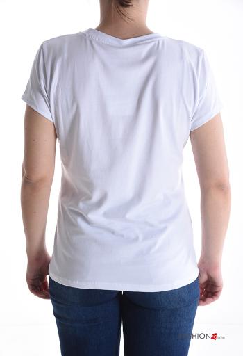 T-shirt em Algodão manga curta gola redonda Padrão animais - ph 2