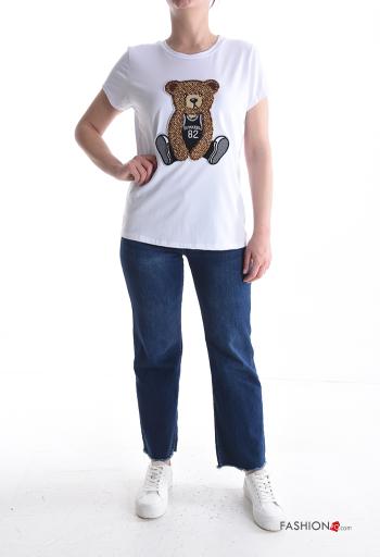 T-shirt em Algodão manga curta gola redonda Padrão animais - ph 5